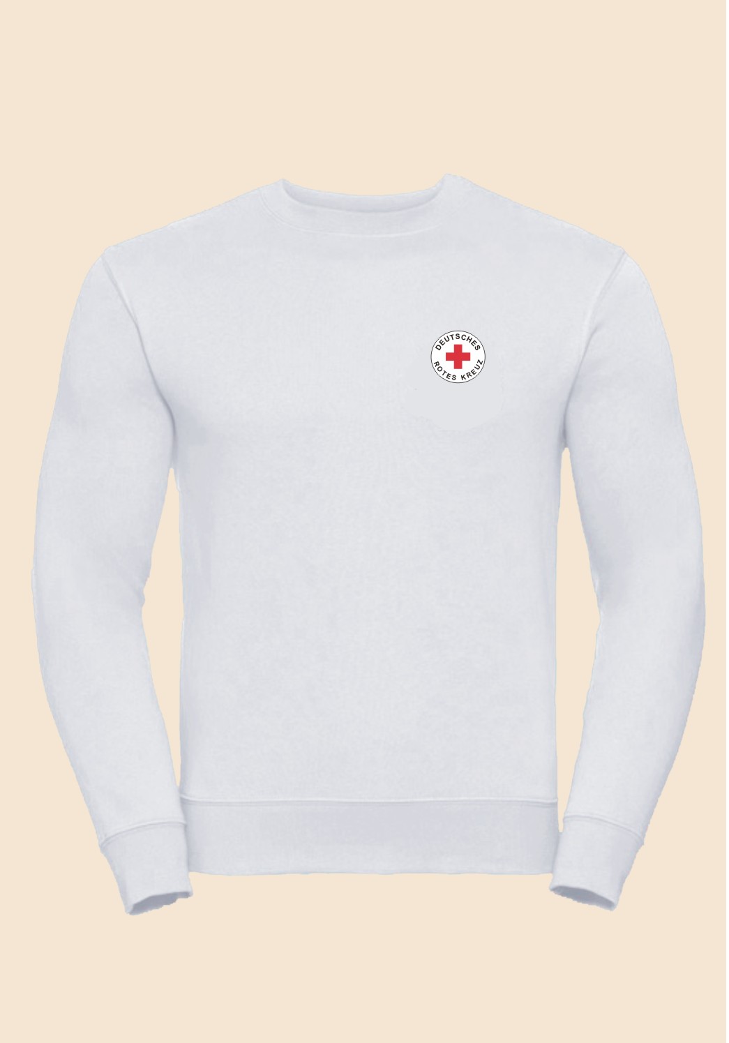 Unisex Round Sweat Heavy weiß 60 Grad waschbar - Rundlogo 8cm