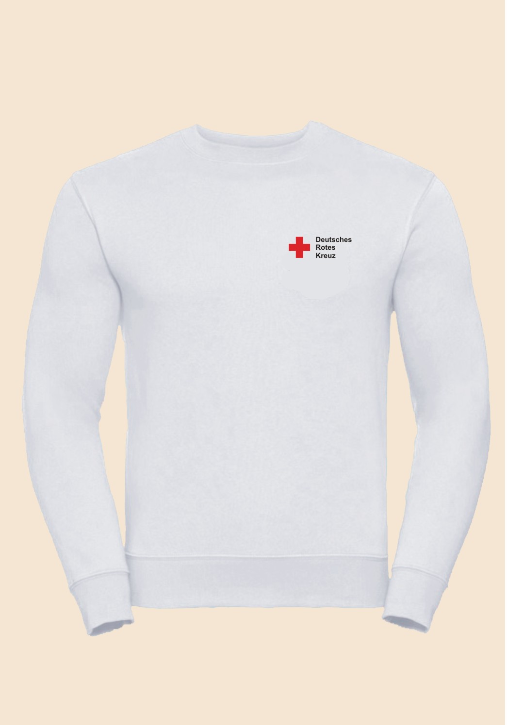 Unisex Round Sweat Heavy weiß 60 Grad waschbar - Rundlogo 8cm
