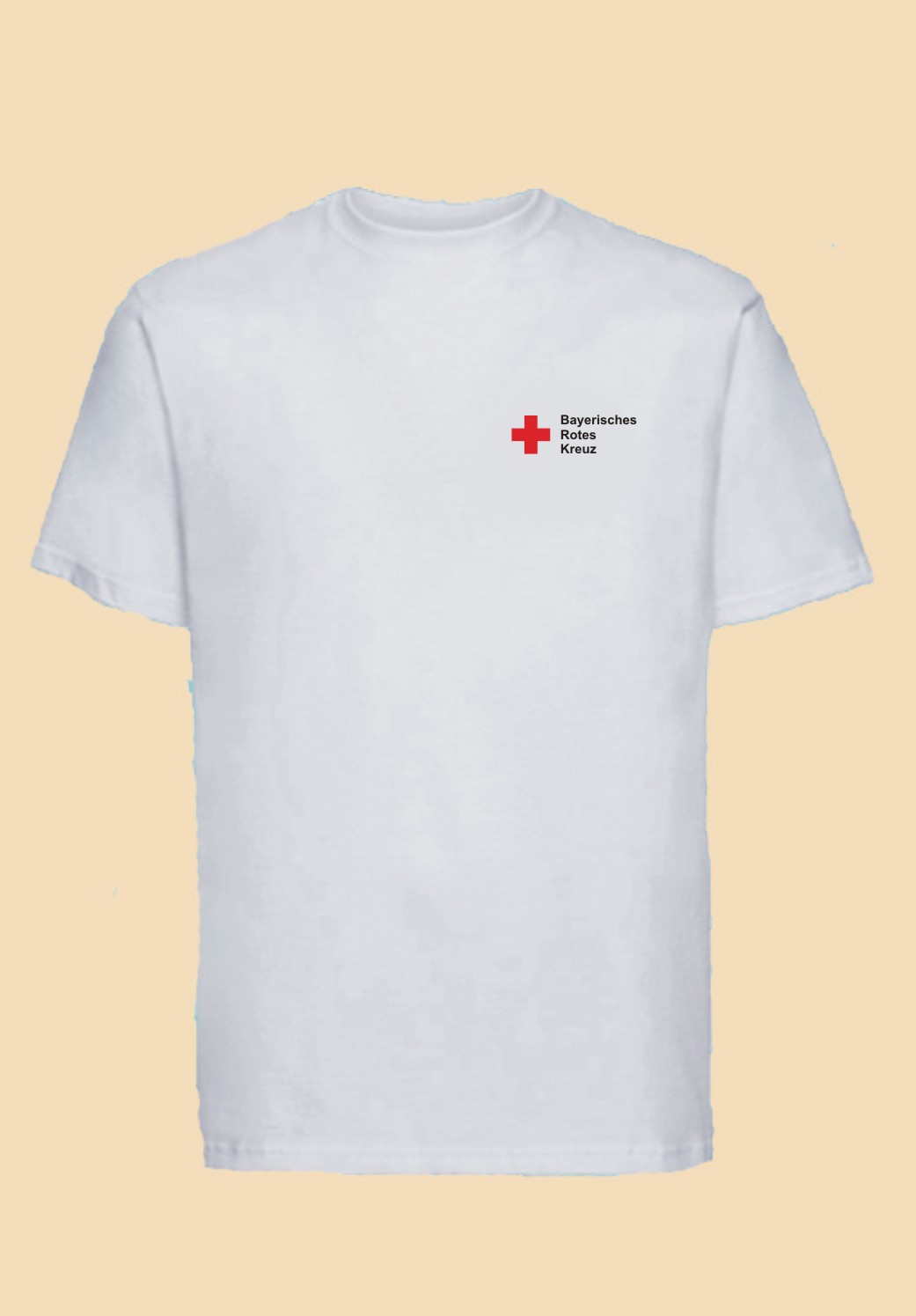 Herren T-Shirt weiß 60 Grad waschbar - Rundlogo 8cm