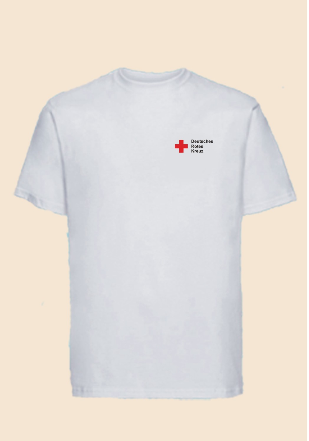 Herren T-Shirt weiß 60 Grad waschbar - Rundlogo 8cm