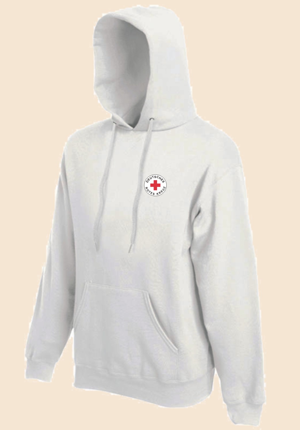 Damen Kapuzensweater weiß - Rundlogo 8cm