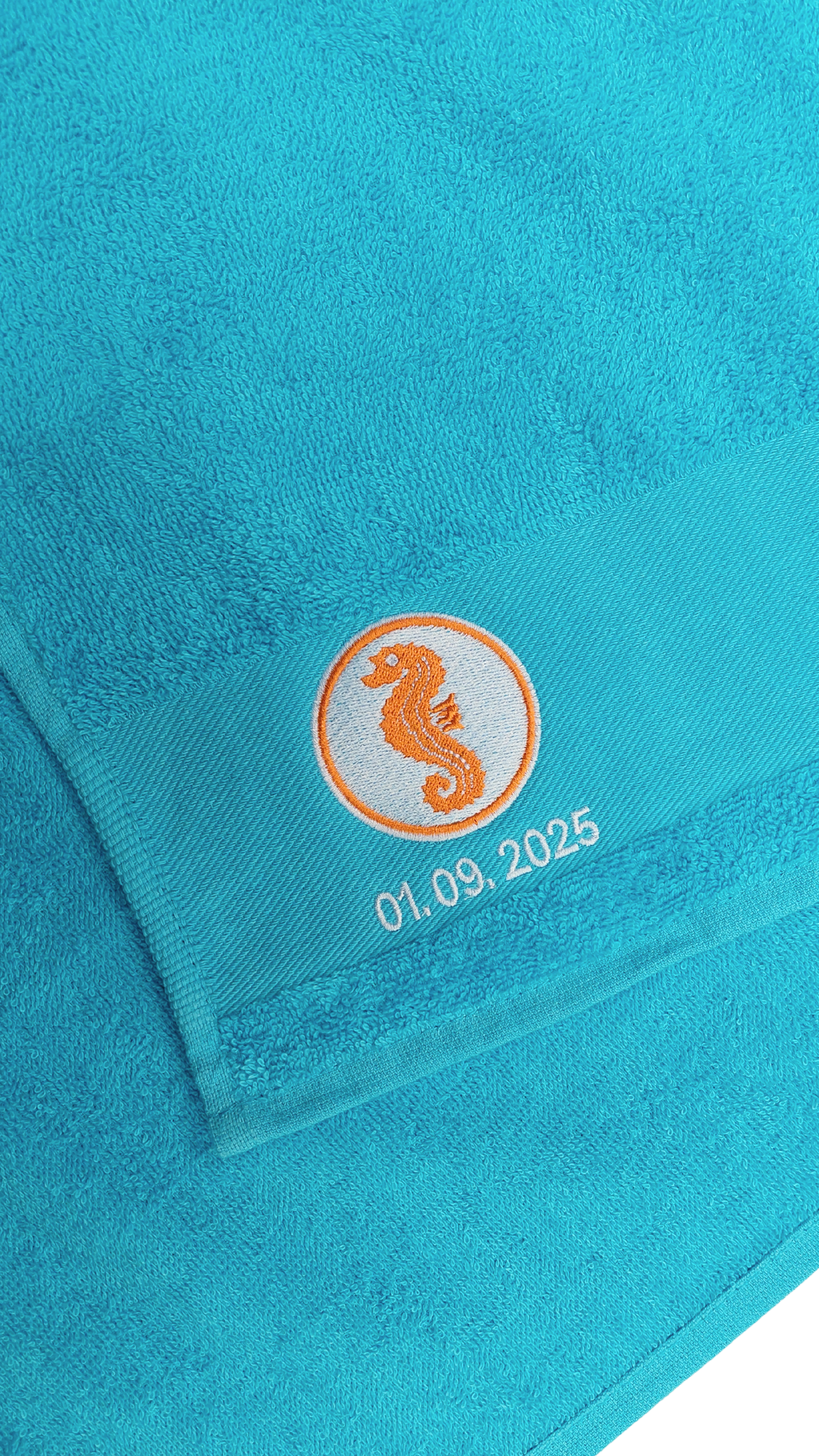 Badetuch mit Seepferchen personalisiert