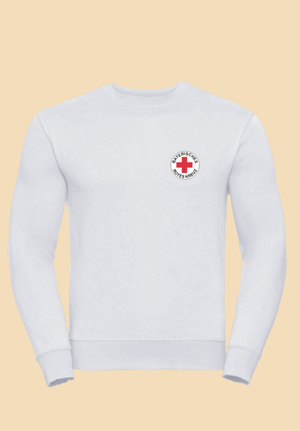 Unisex Round Sweat Heavy weiß 60 Grad waschbar - Rundlogo 8cm