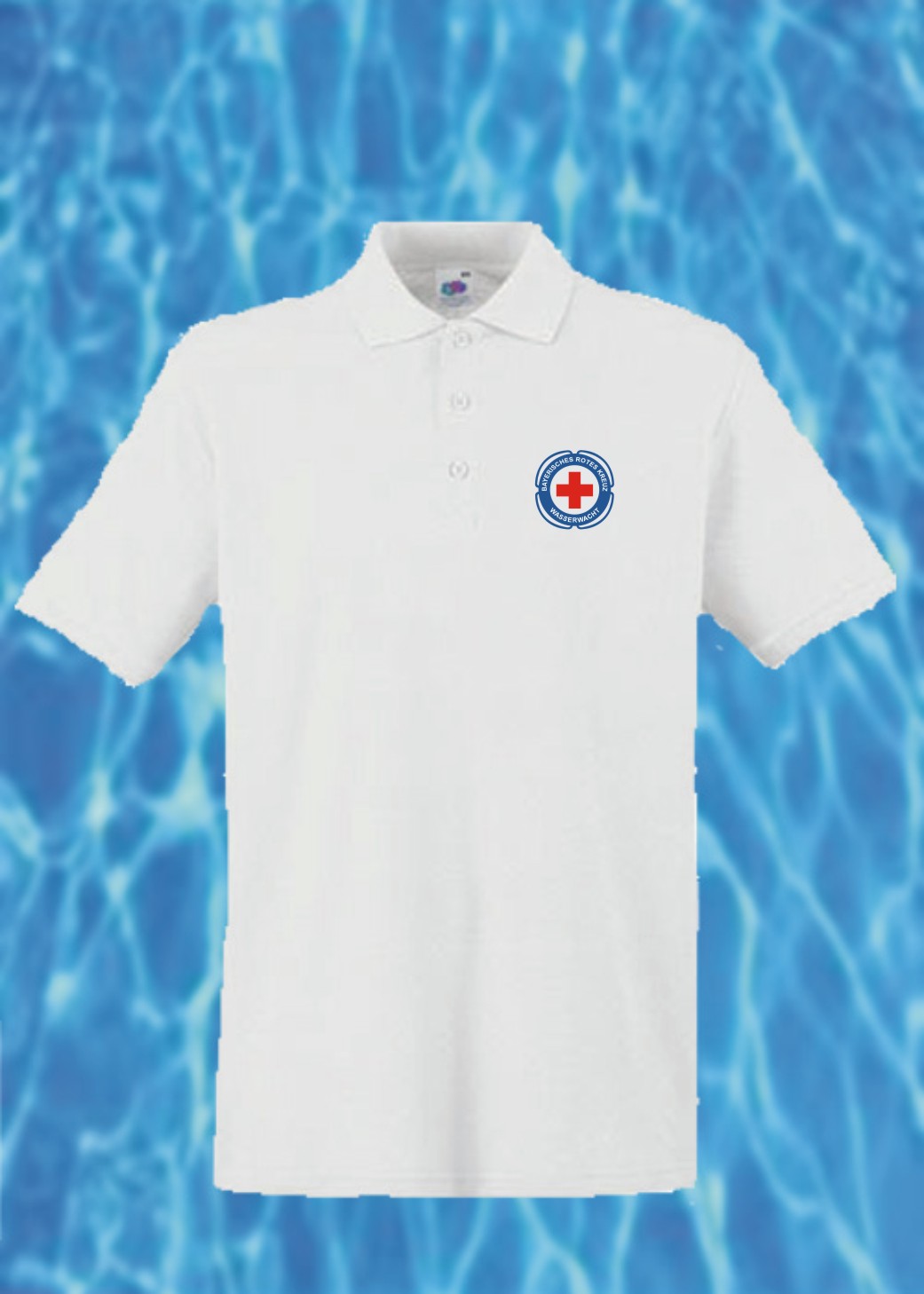 Ladies Classic Polo weiß - Rundlogo 8cm